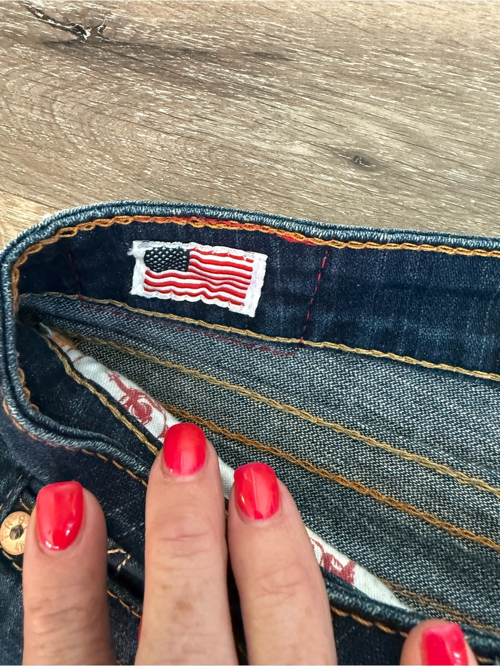 True Religion Dark Indigo Flared Jeans: “Joey” - Picture 4 of 5
